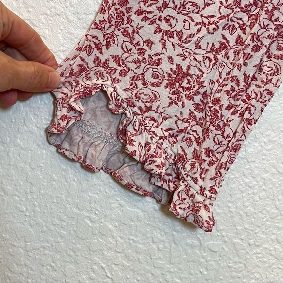 Eileen West Micromodal Floral Long Sleeve Nightgown in White/Red size Medium - Picture 10 of 11